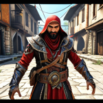 **Prompt:** A vibrant and expressive video game character, showcasing dynamic poses and detailed costume design, evoking a sense of adventure and heroism, reflecting the style of popular Turkish video games.